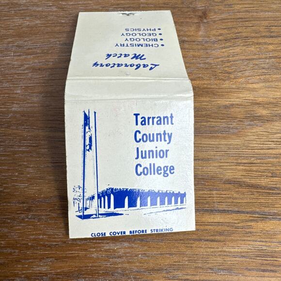 Texas Matchbook TCJC Tarrant County Junior College Science Lab Matches 1970s - Picture 2 of 5